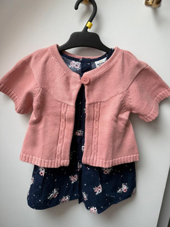Robe fleurs / boléro maille 18 mois - photo numéro 3
