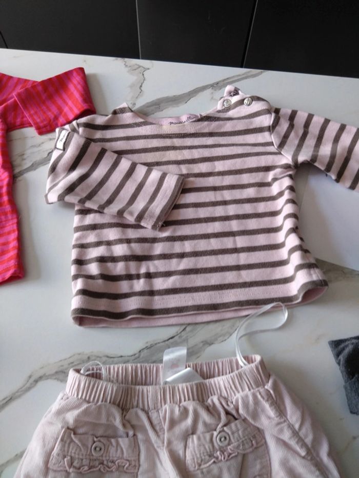 Lot pantalon t shirt bébé fille 12 mois - photo numéro 5