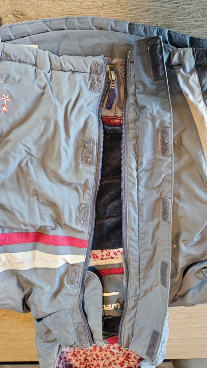 Veste de ski pour fille grise bleu avec du fushia, blanc, capuche, Wed'ze, taille 6 ans - photo numéro 4