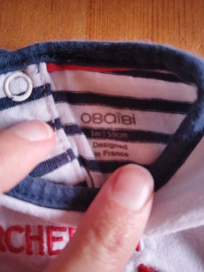 Lot de 2 combinaisons courtes taille 3 mois - photo numéro 3