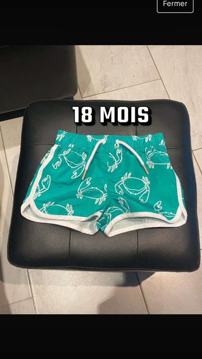 Short de bain crabes 18 mois Kiabi Neuf juste lavé
