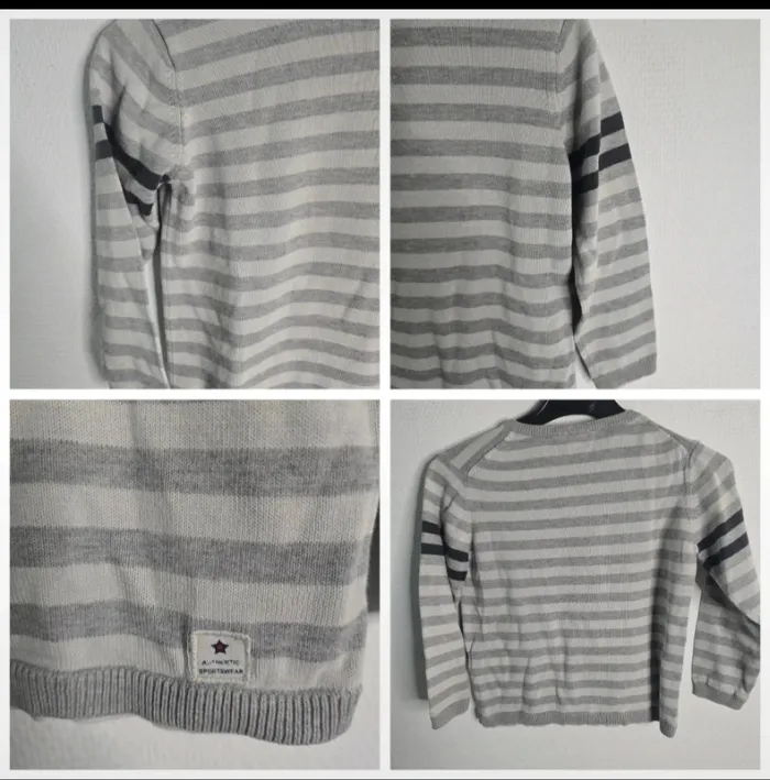 Pull ligné en maille - photo numéro 2