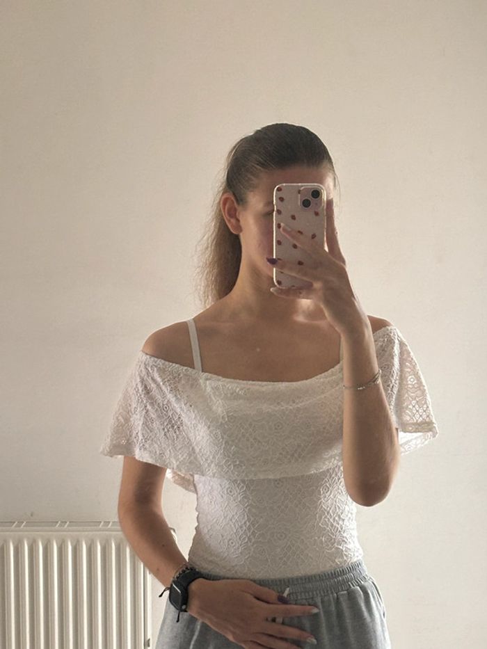 Body blanc en dentelle • Jennyfer • Taille M - photo numéro 4