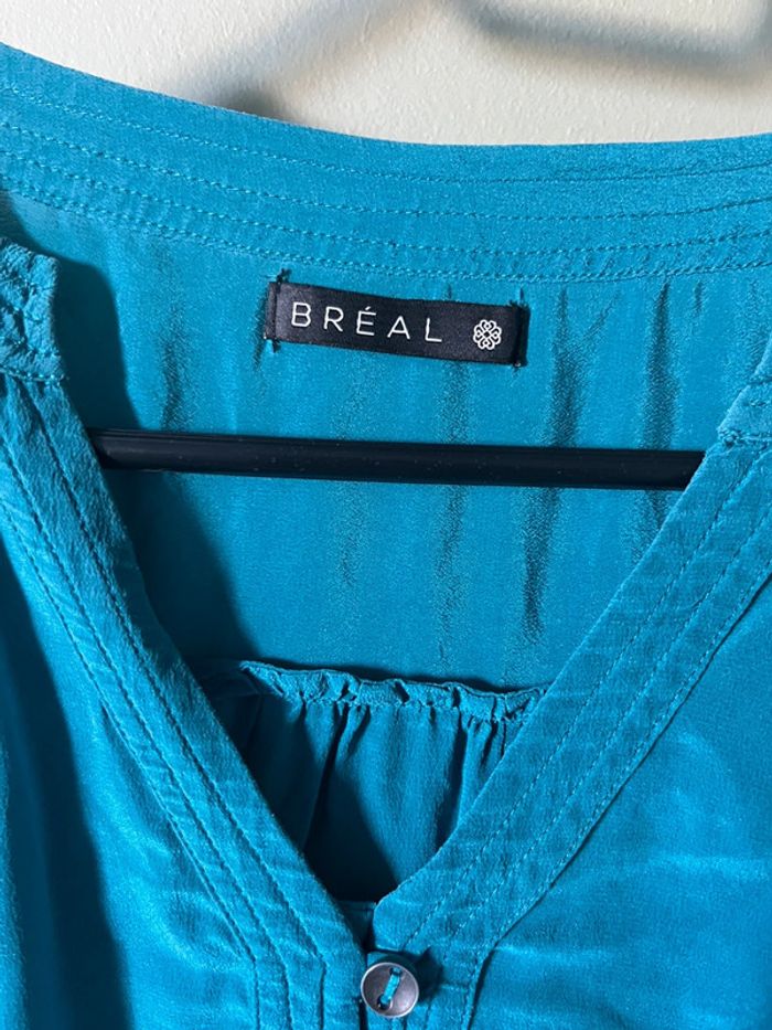 Blouse Bréal bleu turquoise - Taille 38 - photo numéro 2