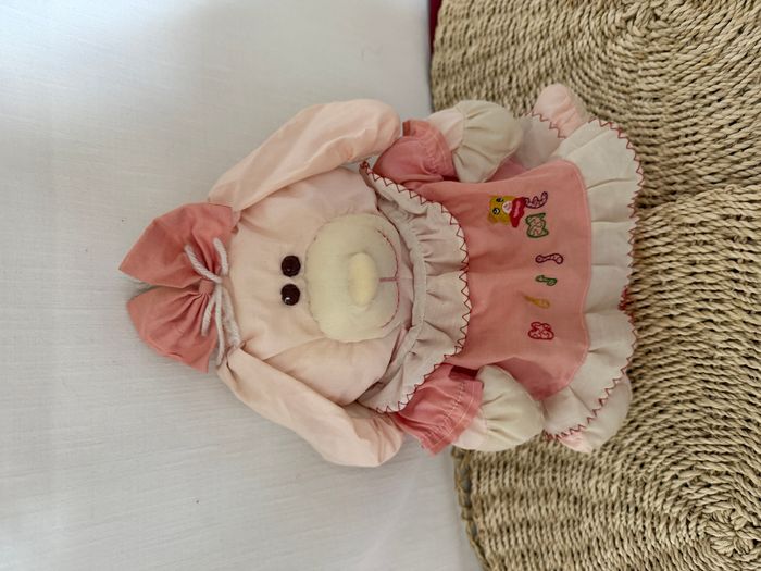 Peluche Puffalump chien rose robe fleurs Kiss me GERCA - photo numéro 1