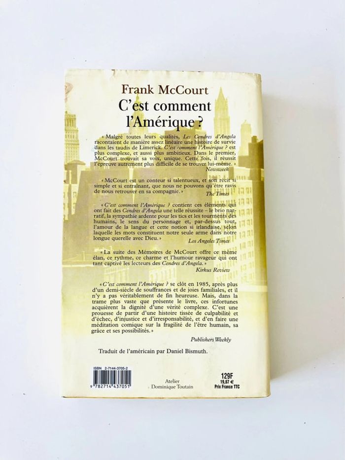Roman C'est comment l'Amérique ? Frank McCourt - photo numéro 2