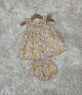 Robe fleurie bébé fille avec cache couche