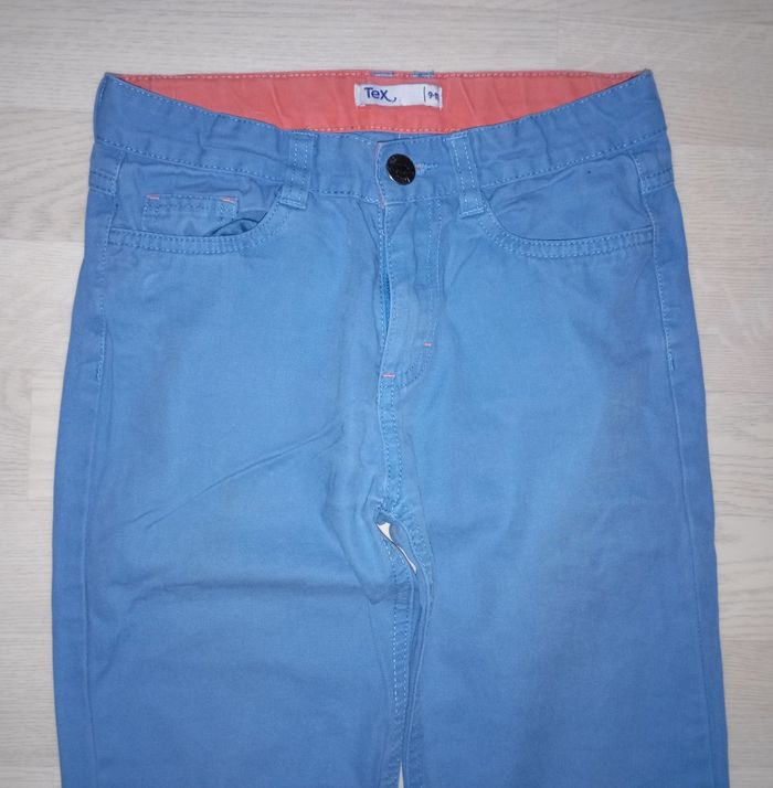 Pantalon en toile bleu clair forme jeans Tex
T. 9-10 ans - photo numéro 2
