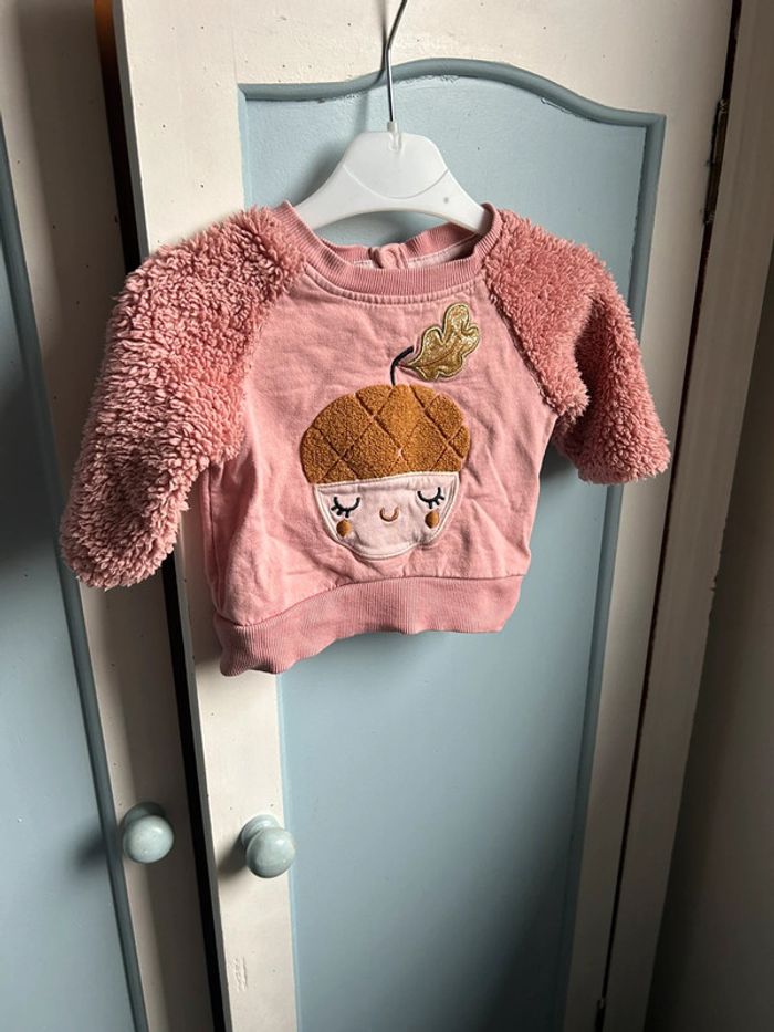 Sweat molletonné, 3 mois, rose