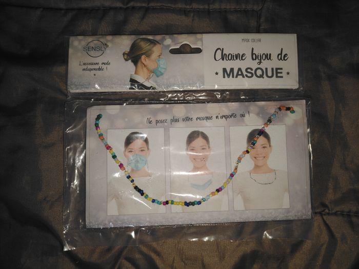 Bijoux chaine pour masque sensly