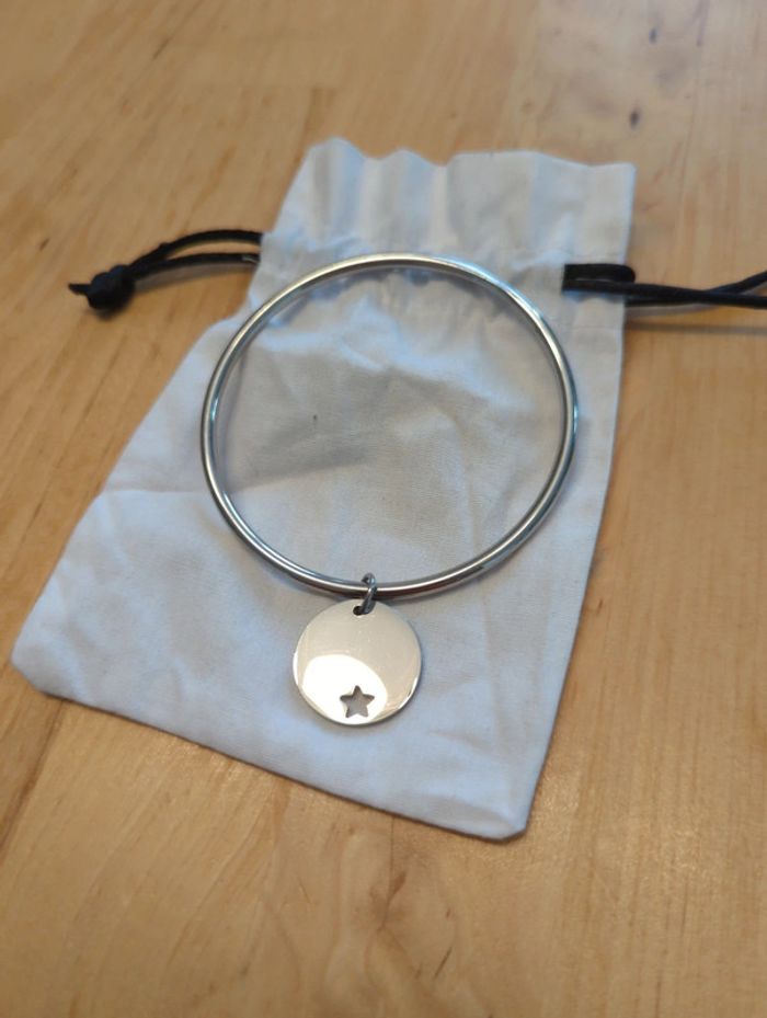 Jonc médaille prénom Naël étoile - photo numéro 4