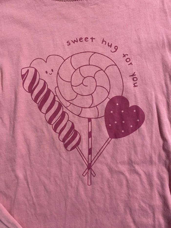 Kiabi T-shirt Sweet hug for you rose Taille 10 ans - photo numéro 3