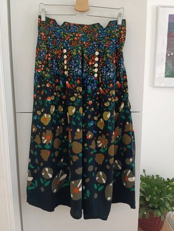 Jupe longue vintage à fleurs multicolores