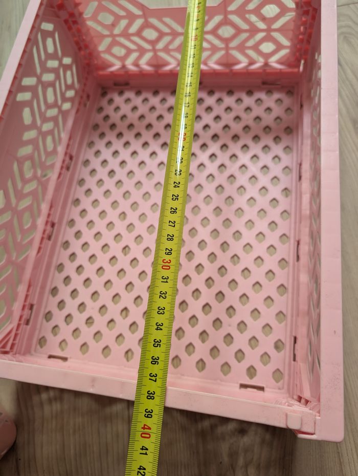 Caisse pliable rose + panier - photo numéro 7