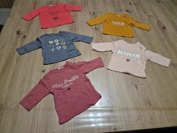 Lot de 5 t-shirts 1 mois
