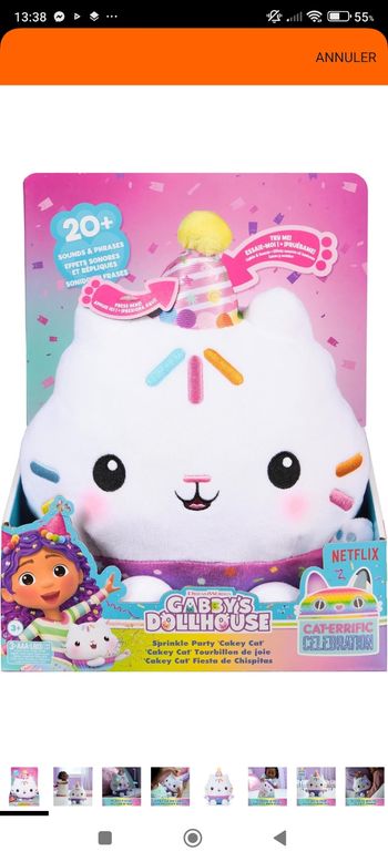 Gabby peluche musicale