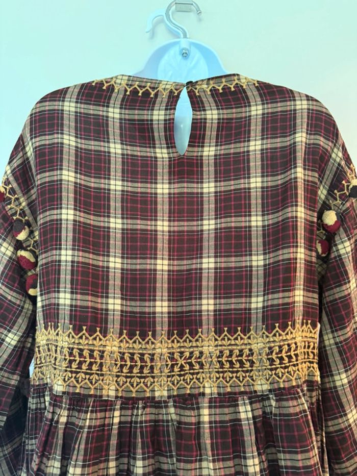 Robe rouge à carreaux et pompons Zara - photo numéro 9