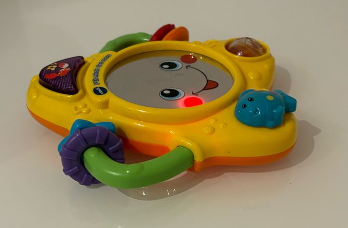 Vtech 1er âge hochet p’tit miroir des mers parlant lumineux musical sonore animaux de la mer couleurs chansons mélodies éveil bébé motricité fine 6-36 mois toupie encastrement textures lot SOP77 - photo numéro 3