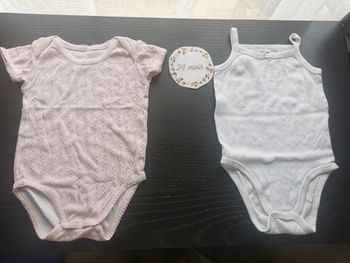 Lot de 2 bodies été bébé fille 24mois bout'chou, kiabi tbe