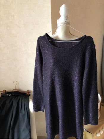 Pull long sequins violet taille 40