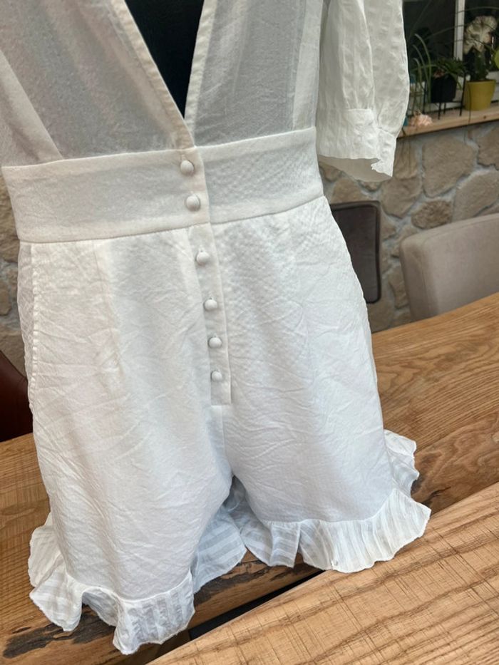 Combishort femme taille M 38 blanche combinaison d’été bohème shein - photo numéro 3