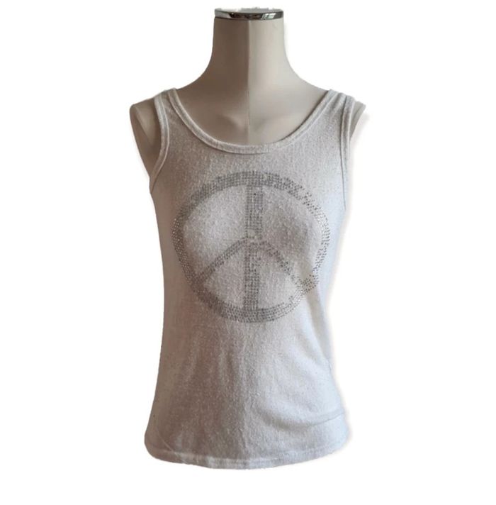 Débardeur blanc peace and love - s- magnifique