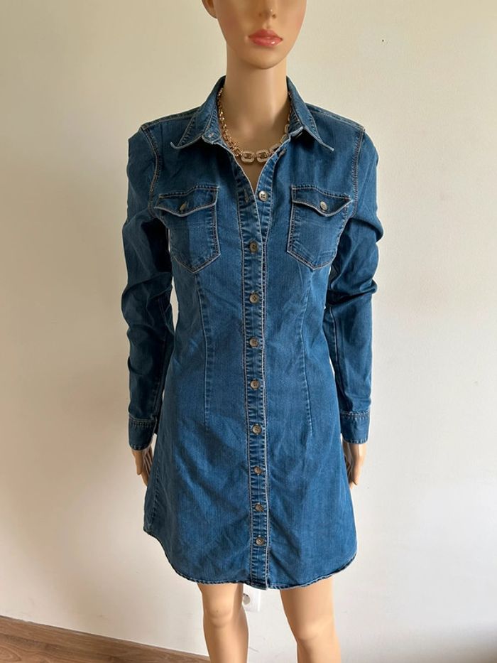 Robe bleue en jean à manches longues Only taille S jamais portée