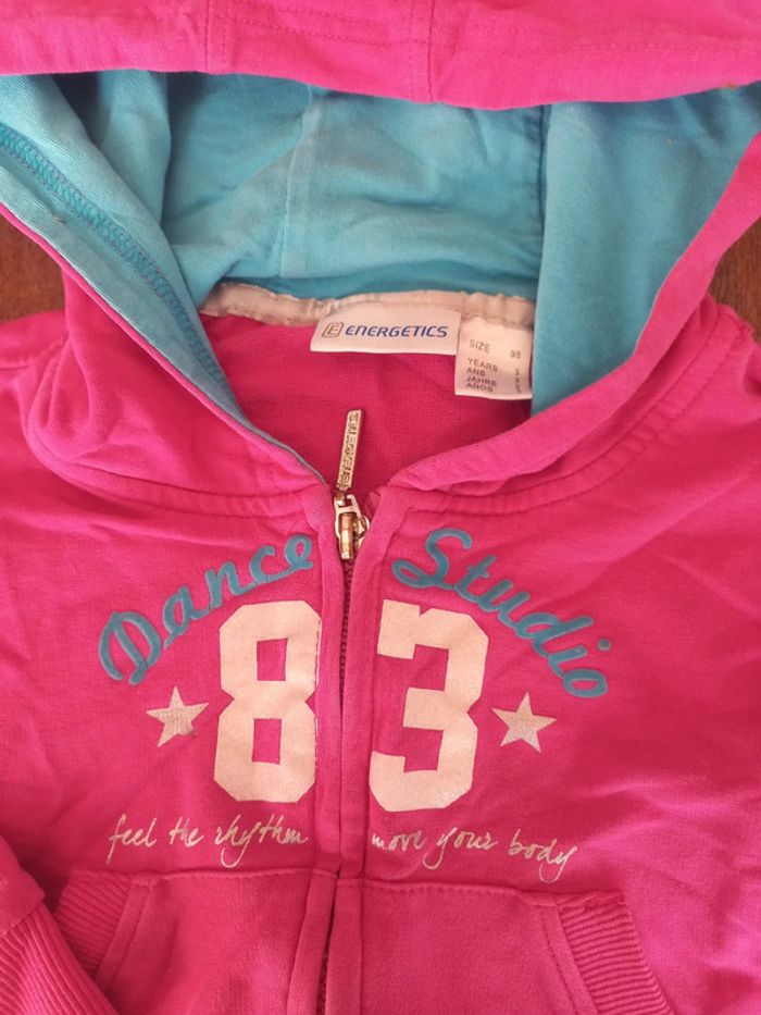 Veste/sweat à capuche rose energitics 3ans 98cm - photo numéro 3