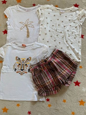 Lot 3 Tee-shirts TAO Blanc et Multicolore 5 ans