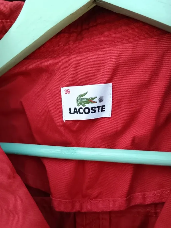 Trench rouge Lacoste vintage - photo numéro 5