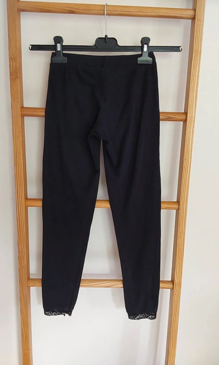 Pantalon caleçon leggings court noir et dentelle T 34/36 - photo numéro 2