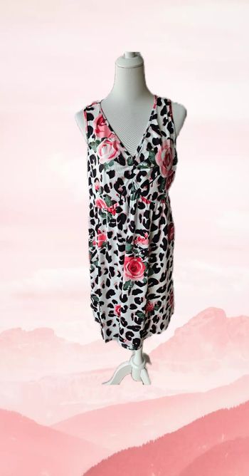 Robe imprimée léopard fleurie