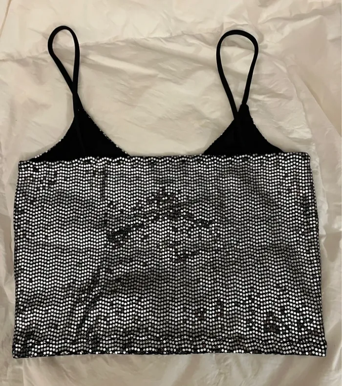 Halter top argenté - photo numéro 2