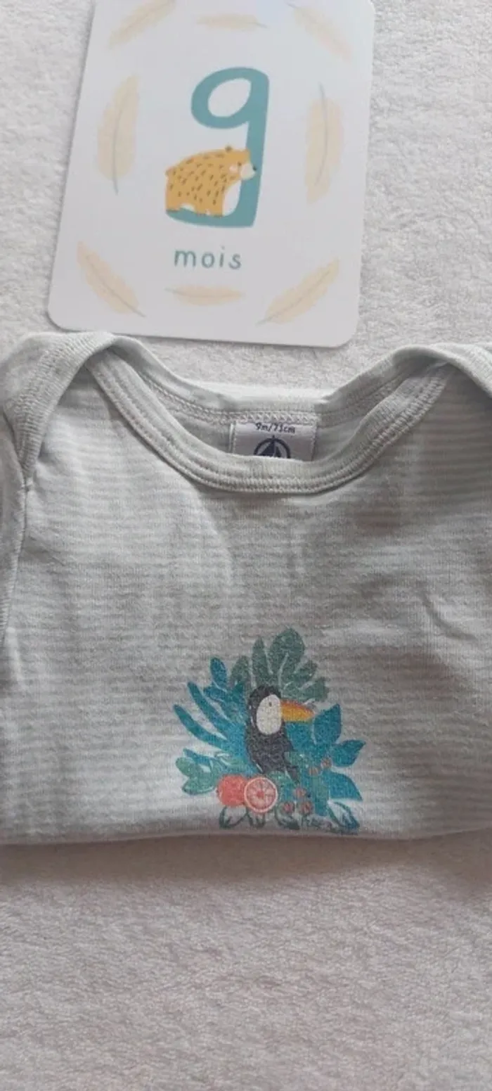 Bodies petit bateau manche courte bébé 9 mois - photo numéro 6