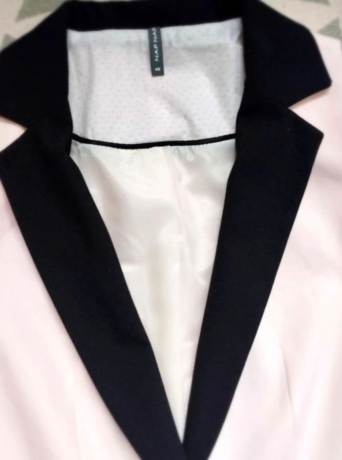 Veste blazer Rose poudré Noir - Naf Naf Vintage - 40 = 36 actuel - Comme Neuve - photo numéro 8