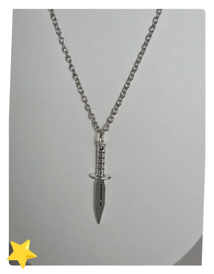 Collier pendentif couteau acier inoxydable 52cm - photo numéro 2