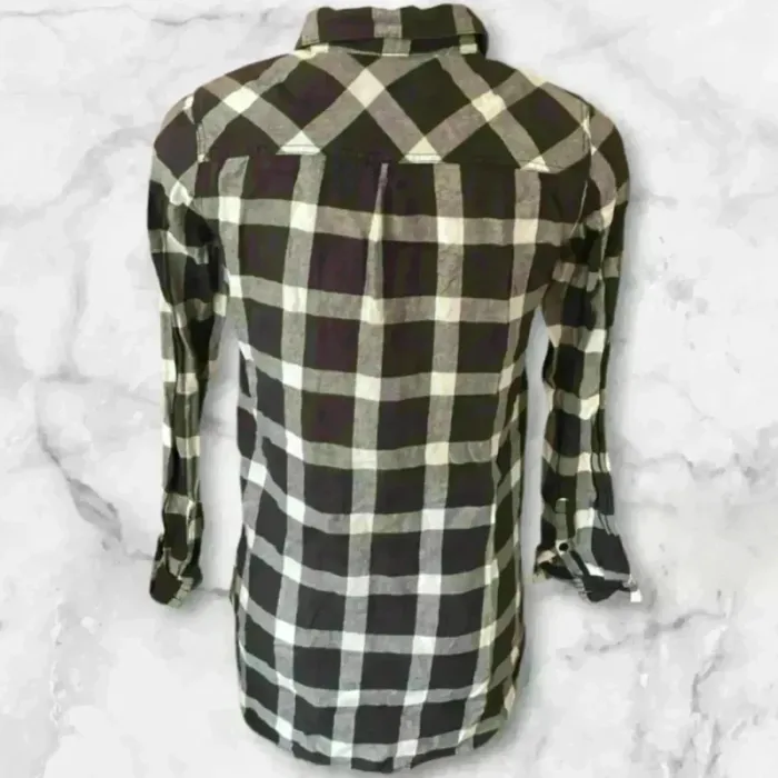 Chemise manches longues 12-13 ans – H&M – Noir et blanc - photo numéro 2