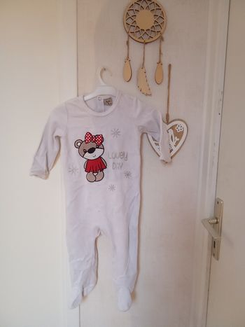 Pyjama bébé fille, blanc, motif,  velour, hiver  blanc 12 mois  boîte à malices