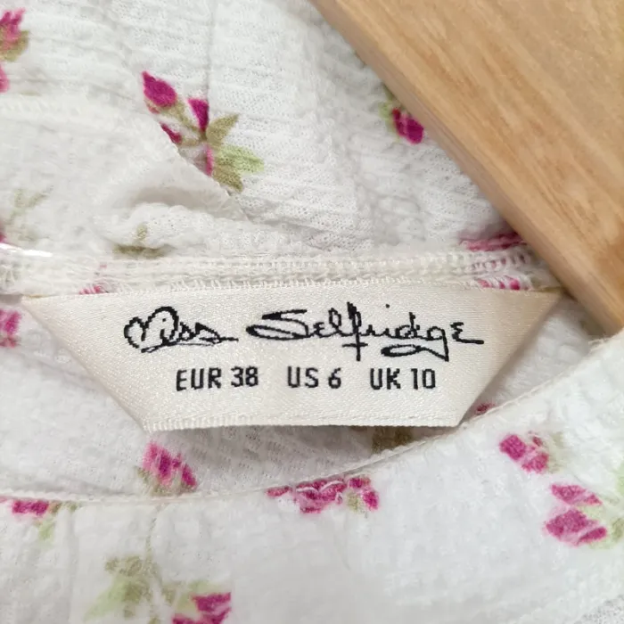 Blouse Miss Selfridge fleurs roses volantée manches bouffantes romantique T38 EUR/UK10 A1104 - photo numéro 10