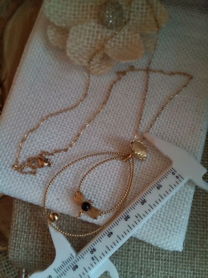 Collier bohème nature libellule et pierre d'obsidienne 🖤 - photo numéro 2