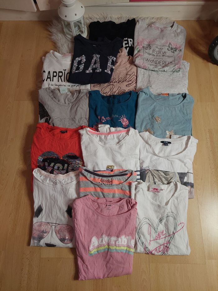 Lot t-shirts MC/ML fille 12 ans Airness GAP Complice Tao Kiabi TBE 👧