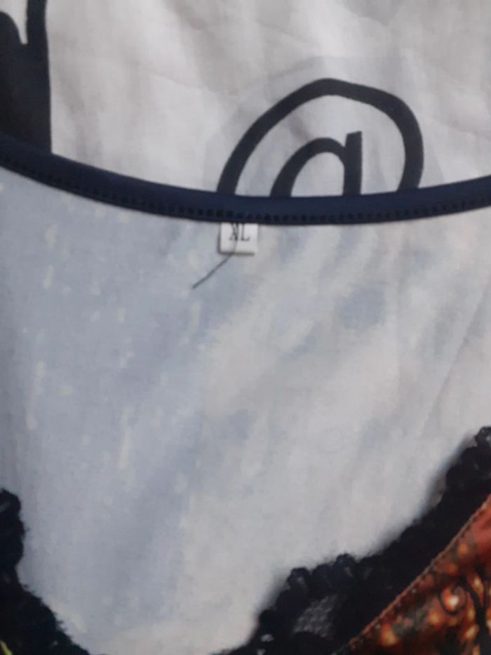 Blouse débardeur imprimé roses XL - photo numéro 4