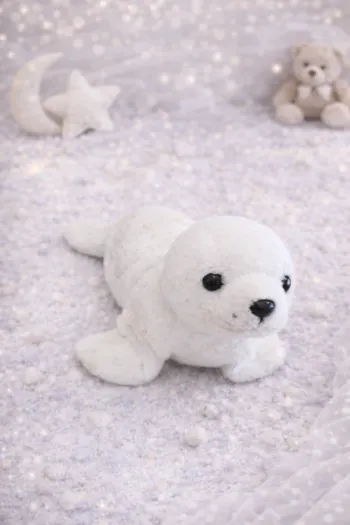 Peluche phoque blanc 22 cm toute douce 🧸🤍