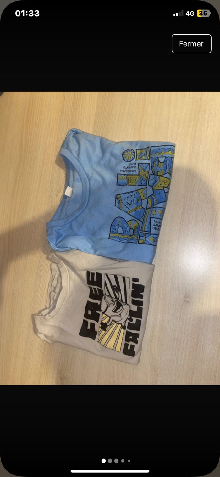 Lot 2 hauts manches courtes enfants