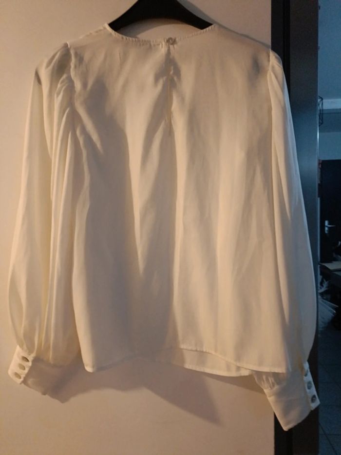 Blouse top blanche manche longue Kiabi transparent Taille S Très bon état - photo numéro 7