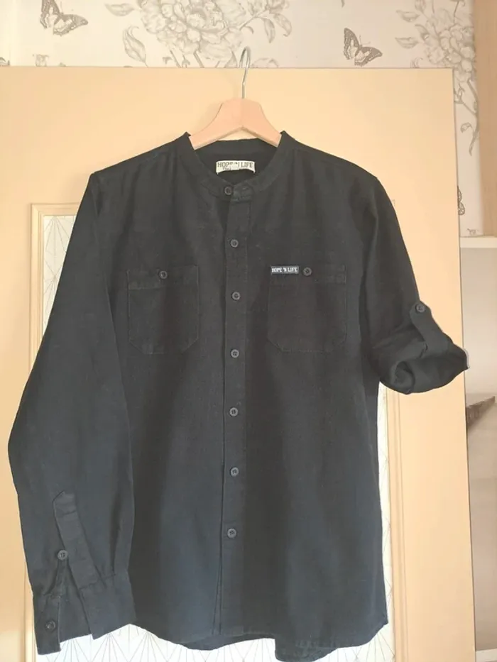 Chemise homme noire coton lin jamais portée Hope'N Life M