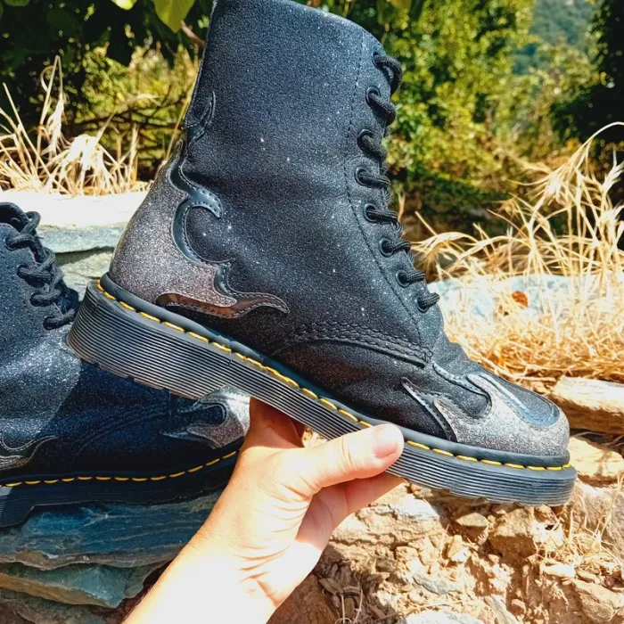 Dr. Martens glitter noir et argenté Flame 40 - photo numéro 7