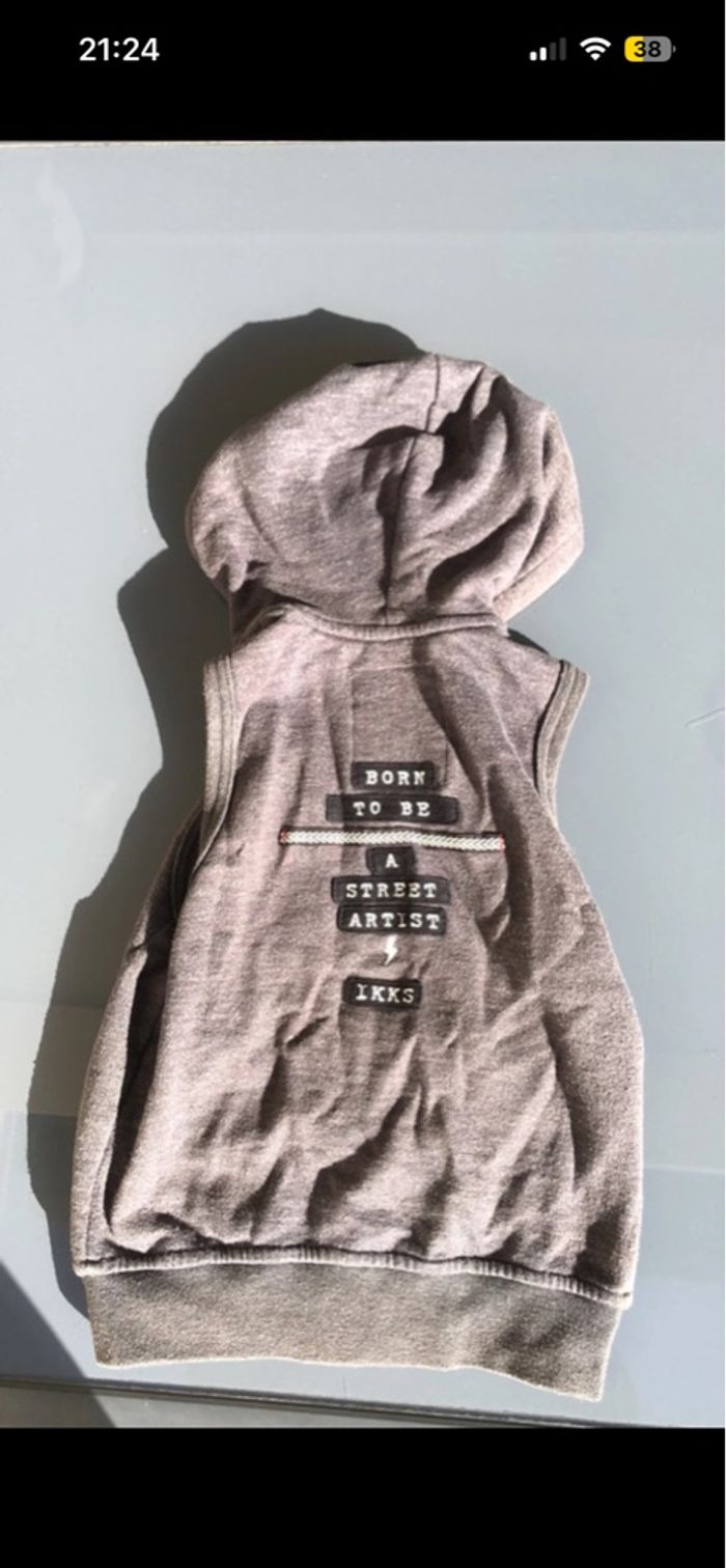 Gilet sans manches IKKS garçon 4ans gris - photo numéro 4