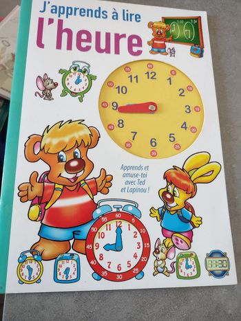 Livre j'apprends à lire l'heure avec Ted et lapinou