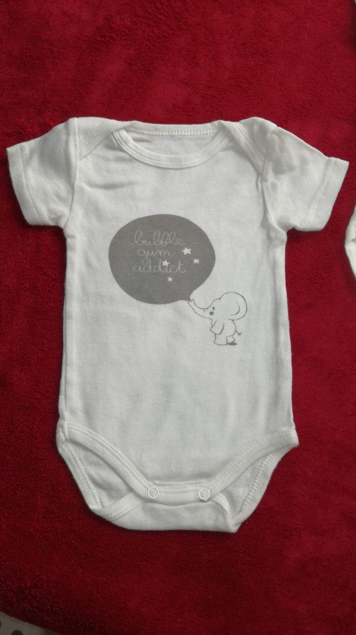 Lot de 5 bodys manches courtes 3 mois mixte kiabi - photo numéro 4